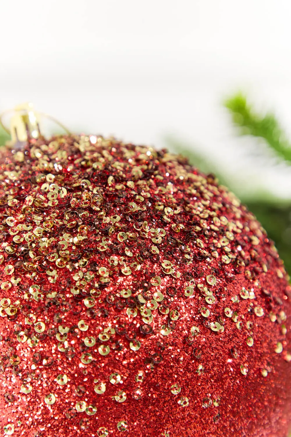 Decorator's Warehouse 6" Red Glitter Hanger Ball Ornament > Christmas Ornaments|Nutcracker