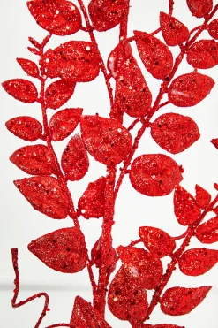 Decorator's Warehouse 35" Red Glitter/Mica Later Fern Spray > Nutcracker|Christmas Sprays