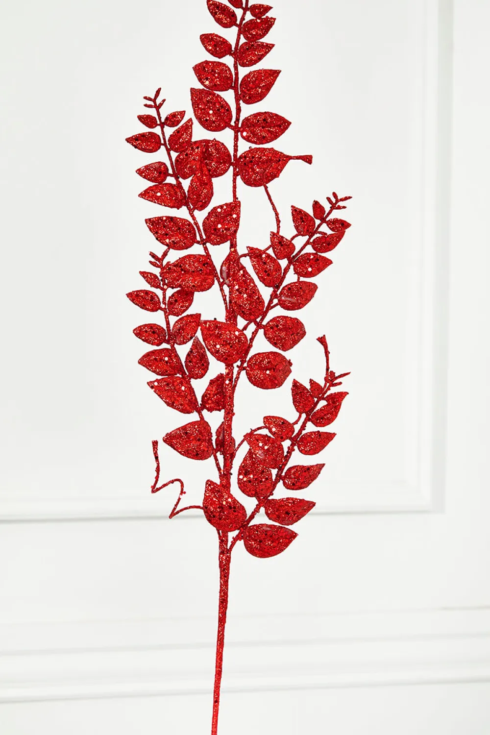 Decorator's Warehouse 35" Red Glitter/Mica Later Fern Spray > Nutcracker|Christmas Sprays
