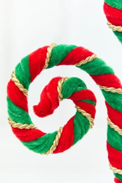 Decorator's Warehouse 28" Red, Green & Gold Stripe Curly Spray > Nutcracker|2026 New Additions
