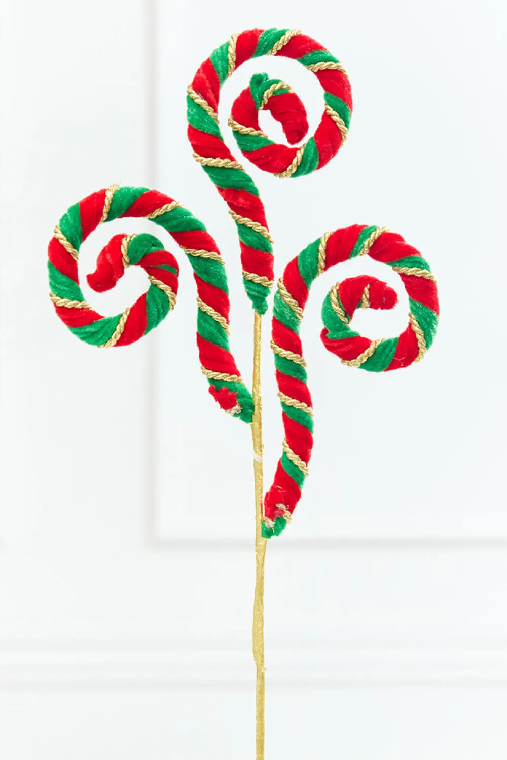 Decorator's Warehouse 28" Red, Green & Gold Stripe Curly Spray > Nutcracker|2026 New Additions