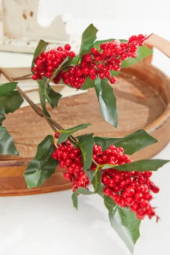 Decorator's Warehouse 30” Red & Green Leaf Berry Spray > Christmas Sprays|Christmas Decor