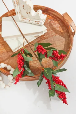 Decorator's Warehouse 30” Red & Green Leaf Berry Spray > Christmas Sprays|Christmas Decor