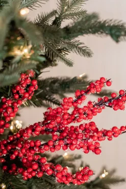 Decorator's Warehouse 24” Red Iced Water Resistant Mini Berry Spray > Christmas Sprays|Christmas Decor