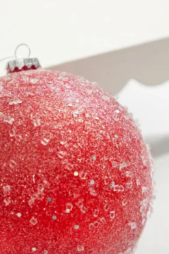 Decorator's Warehouse 6" Red Ice Gumdrop Ball Ornament > Christmas Ornaments|Christmas Decor