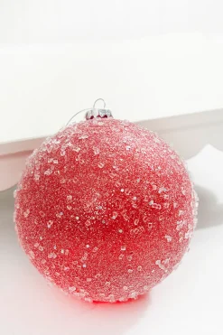 Decorator's Warehouse 6" Red Ice Gumdrop Ball Ornament > Christmas Ornaments|Christmas Decor