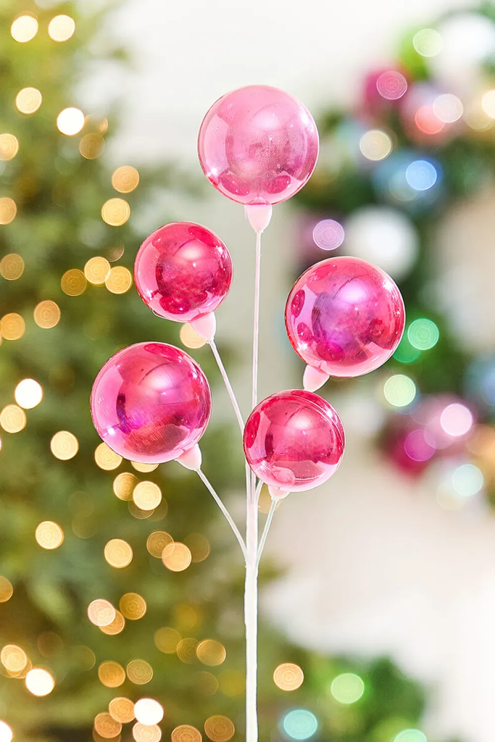 Decorator's Warehouse 15" Red Iridescent Ball Pick > Christmas Sprays|Christmas Decor