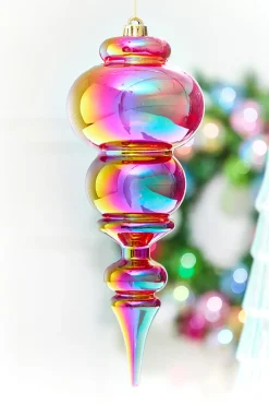Decorator's Warehouse 15" Red Iridescent Teardrop Ornament > Retro Brites|Christmas Decor