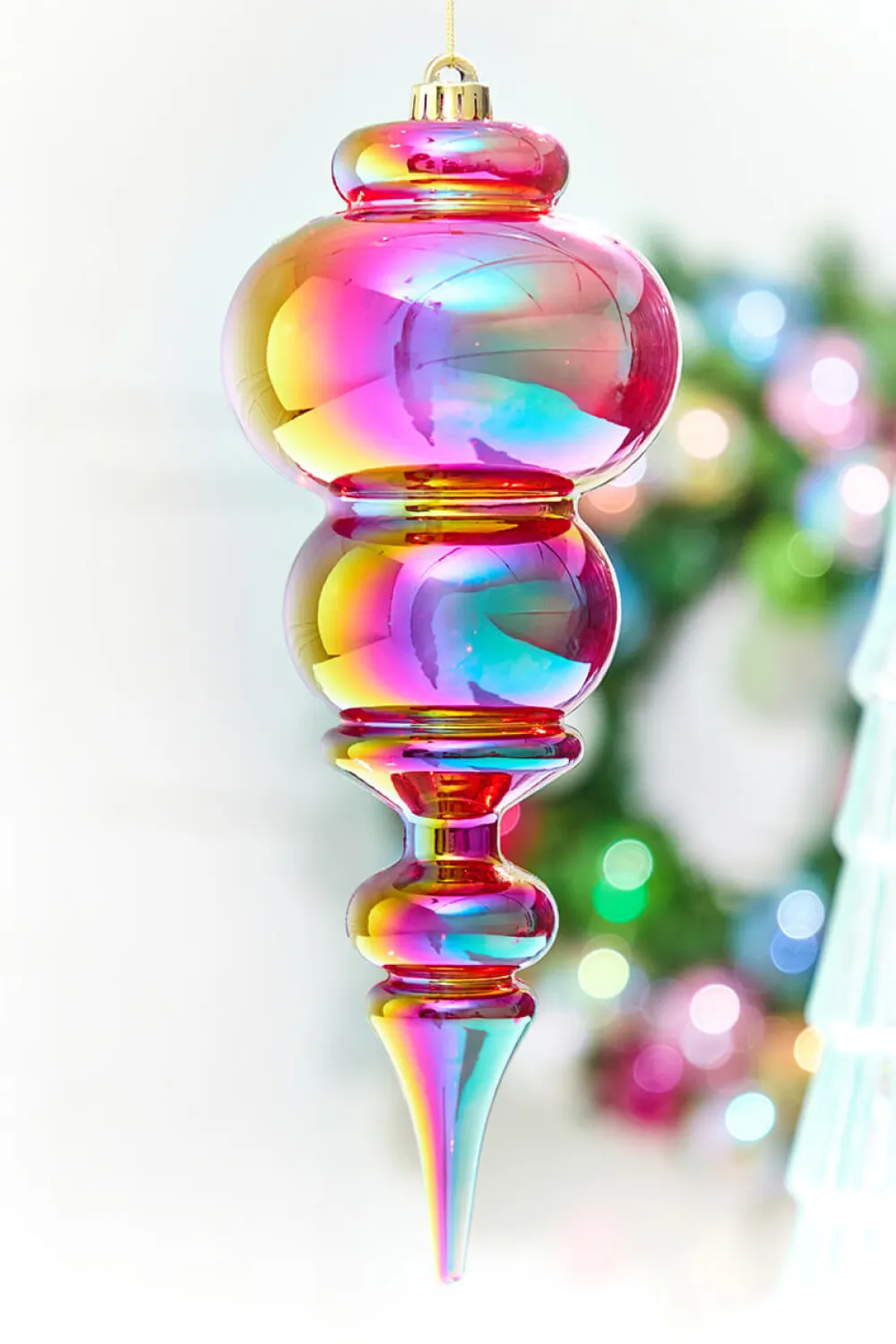Decorator's Warehouse 15" Red Iridescent Teardrop Ornament > Retro Brites|Christmas Decor