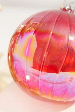 Decorator's Warehouse 4" Red Luster Ball Ornament > Christmas Decor|Merry & Bright