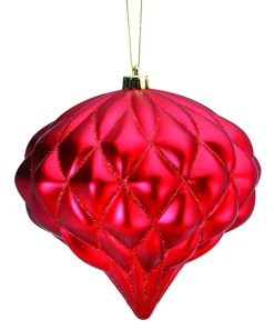 Decorator's Warehouse 6” Red Matte Diamond - Onion Finial - Set of 2 > Cardinal|Nutcracker