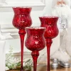 Decorator's Warehouse Red Mercury Glass Candle Holders - Set of 3 > Nutcracker|Christmas Decor