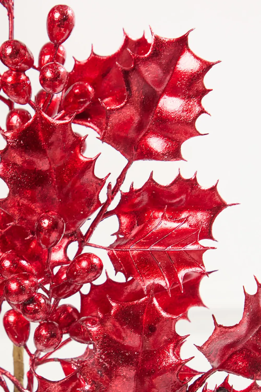 Decorator's Warehouse 27" Red Metallic Holly Berry Stem > Christmas Sprays|Christmas Decor