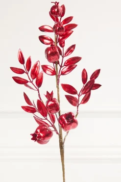 Decorator's Warehouse 26" Red Metallic Pomegranate Stem > Kristin'S Picks|Traditional