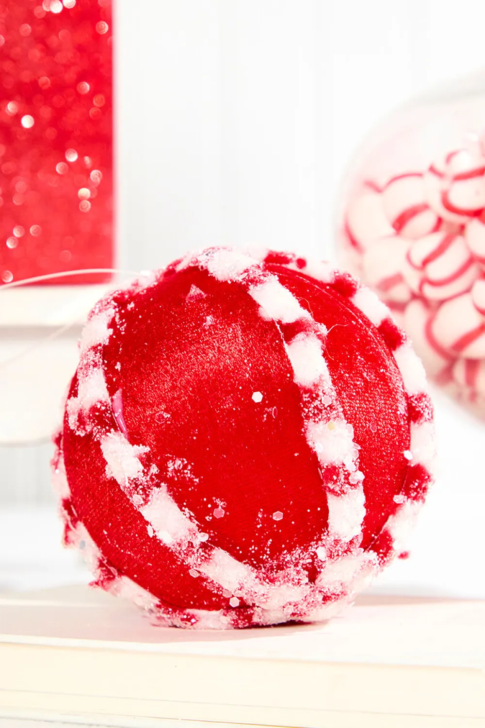 Decorator's Warehouse 4" Red Peppermint Trim Ornament > Christmas Decor|Storyville