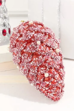 Decorator's Warehouse 11" Red Pinecone Ornament with Jewels > Christmas Ornaments|Christmas Decor