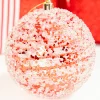 Decorator's Warehouse 4" Red Sequin Iced Ball Ornament > Christmas Decor|Retro Brites