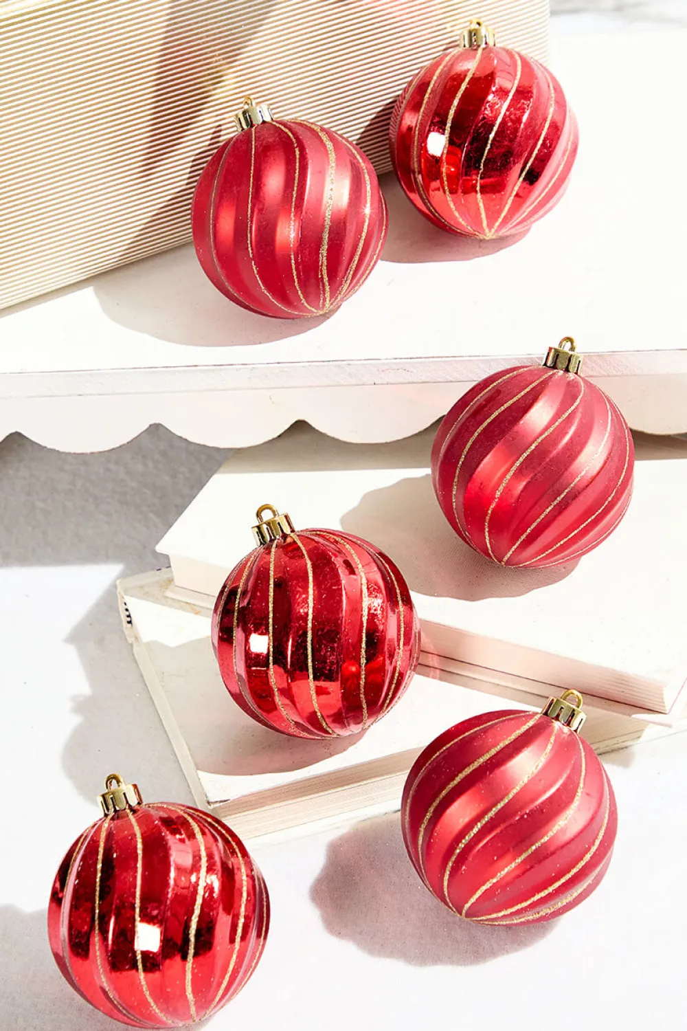 Decorator's Warehouse 3" Red Shatterproof Boxed - Set of 6 > Christmas Decor|Christmas Ornaments