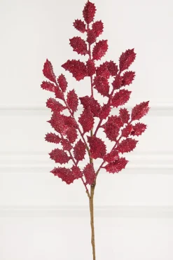 Decorator's Warehouse 23" Red Shimmer Metallic Holly > Christmas Sprays|Christmas Decor