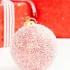 Decorator's Warehouse 4" Red Snow Stripe Ball Ornament > Christmas Ornaments|Christmas Decor