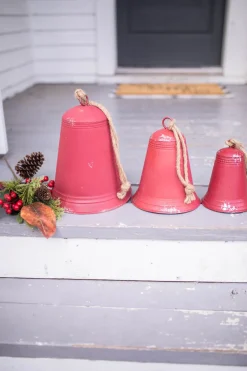 Decorator's Warehouse Red Tin Bells - Set of 3 > Christmas Sale|Christmas Decor