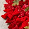 Decorator's Warehouse 54" Red Velvet Sequin Bow Tree Skirt > Christmas Decor|Christmas Textiles