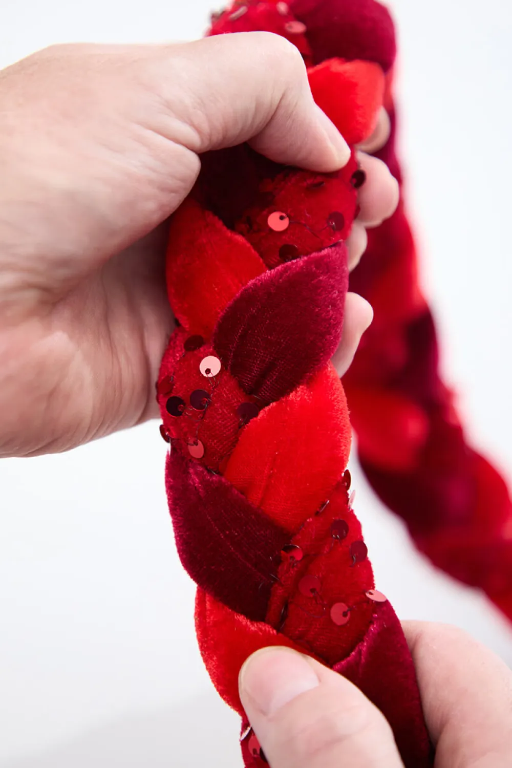 Decorator's Warehouse 66" Red Velvet Sequin Braided Roping > Traditional