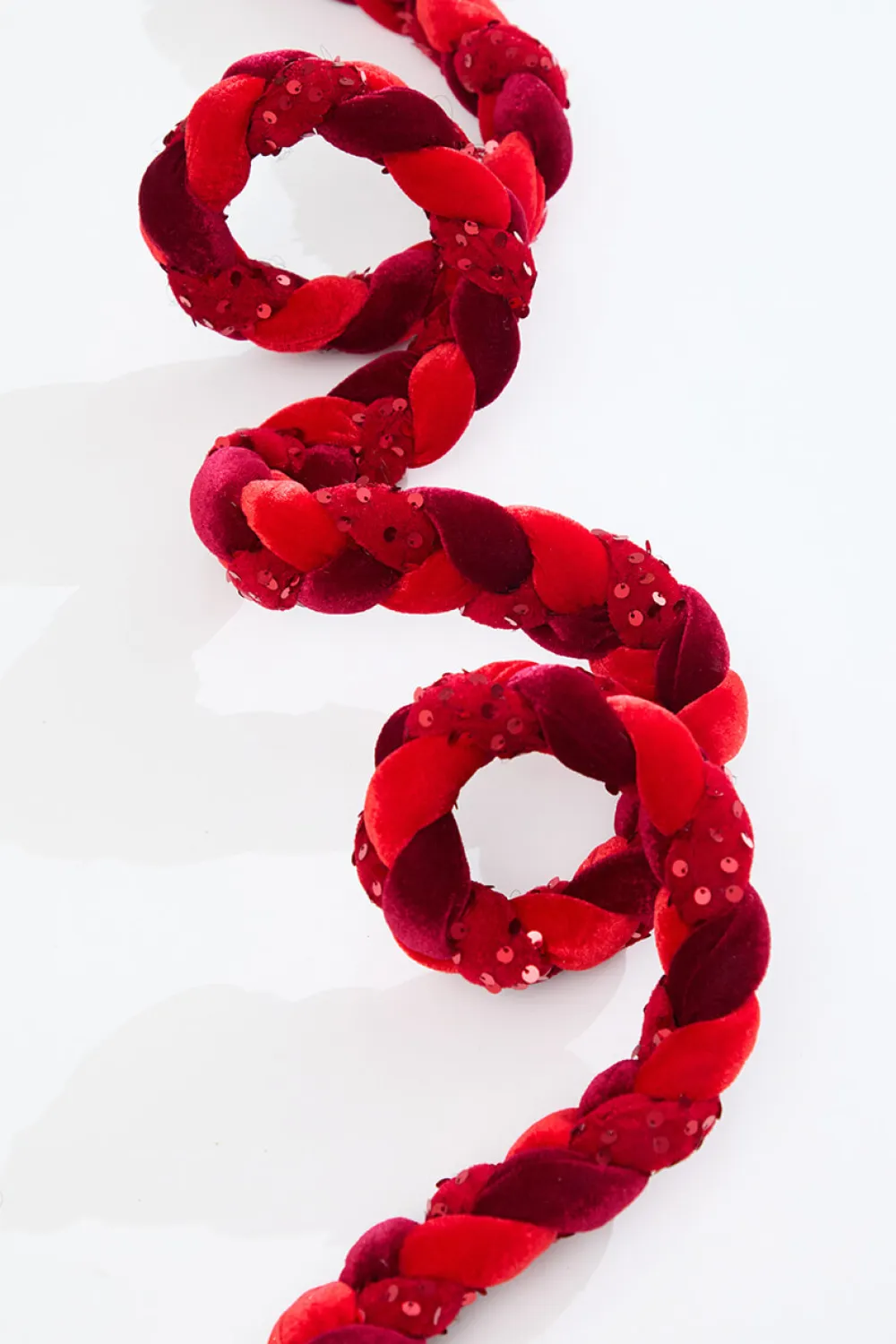 Decorator's Warehouse 66" Red Velvet Sequin Braided Roping > Traditional