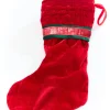 Decorator's Warehouse 20" Red Velvet with Braided Cuff Stocking > Christmas Textiles|Christmas Stockings