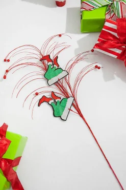 Decorator's Warehouse 37" Red, White and Green Glitter Leg Grass Spray > Storyville|Christmas Sprays