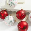 Decorator's Warehouse 5" Red/White Christmas Ball Ornaments - Set of 6 > Boxed Sets|Christmas Decor