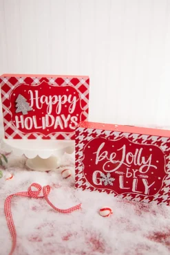 Decorator's Warehouse Red & White Christmas Block > Christmas Decor|Peppermint