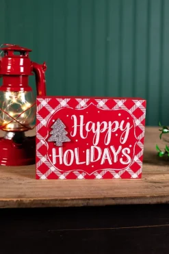 Decorator's Warehouse Red & White Christmas Block > Christmas Decor|Peppermint
