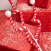 Decorator's Warehouse 24” Red & White Curly Stem with Ball > Christmas Sprays|Christmas Decor