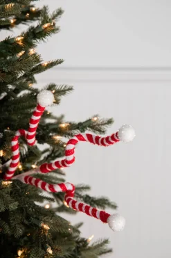 Decorator's Warehouse 24” Red & White Curly Stem with Ball > Christmas Sprays|Christmas Decor