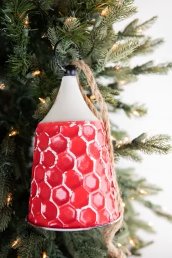 Decorator's Warehouse 9” Red/White Metal Bell Ornament > Christmas Decor|Believe
