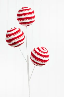 Decorator's Warehouse 24” Red/White Peppermint Ball Spray > Christmas Sprays|Christmas Decor