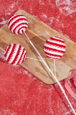 Decorator's Warehouse 24” Red/White Peppermint Ball Spray > Christmas Sprays|Christmas Decor
