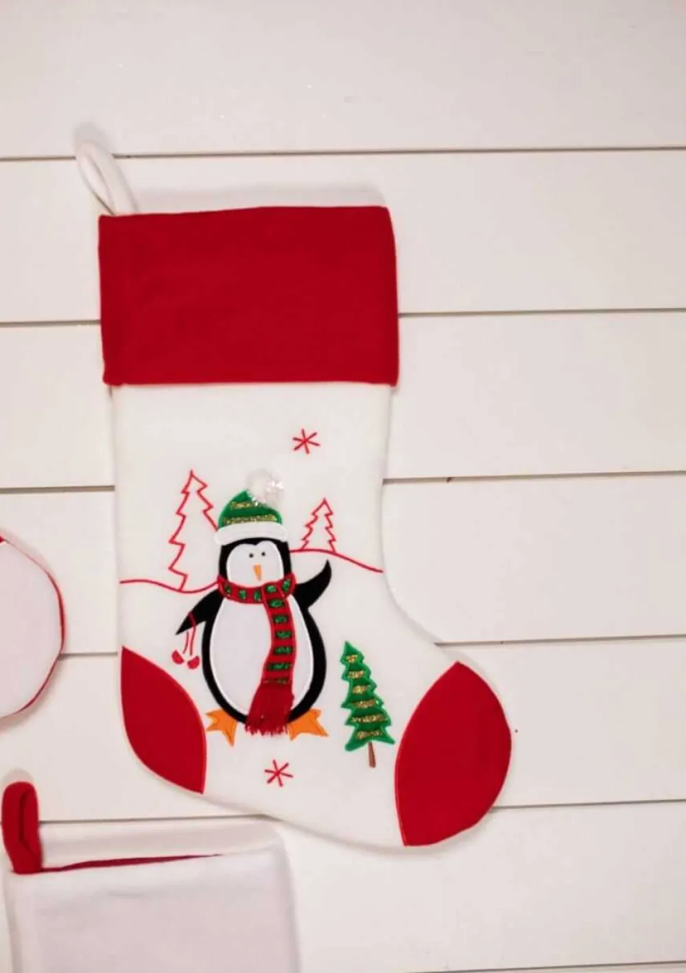 Decorator's Warehouse 19” Red/White Reindeer/Penguin/Snowman/Santa Stocking > Christmas Textiles|Christmas Sale