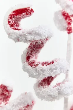 Decorator's Warehouse 22.5" Red & White Snow Curly Spray > Christmas Sprays|Christmas Decor