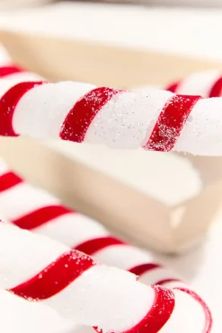 Decorator's Warehouse 60" Red & White Sweet Candy Stripe Garland > Christmas Decor|Peppermint