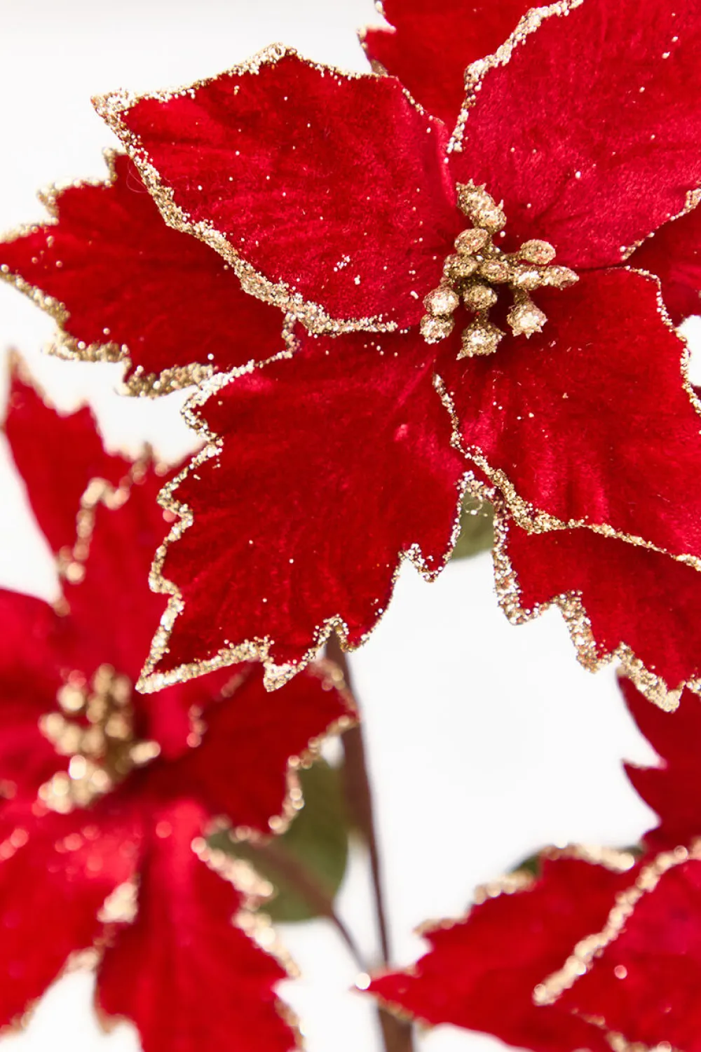 Decorator's Warehouse 26" Red with Gold Glitter Poinsettia Spray > Christmas Sprays|Christmas Decor