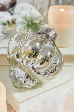Decorator's Warehouse 4.5" Regal Beaded Elizabethan Mercury Glass Ornament > White Christmas|Christmas Decor