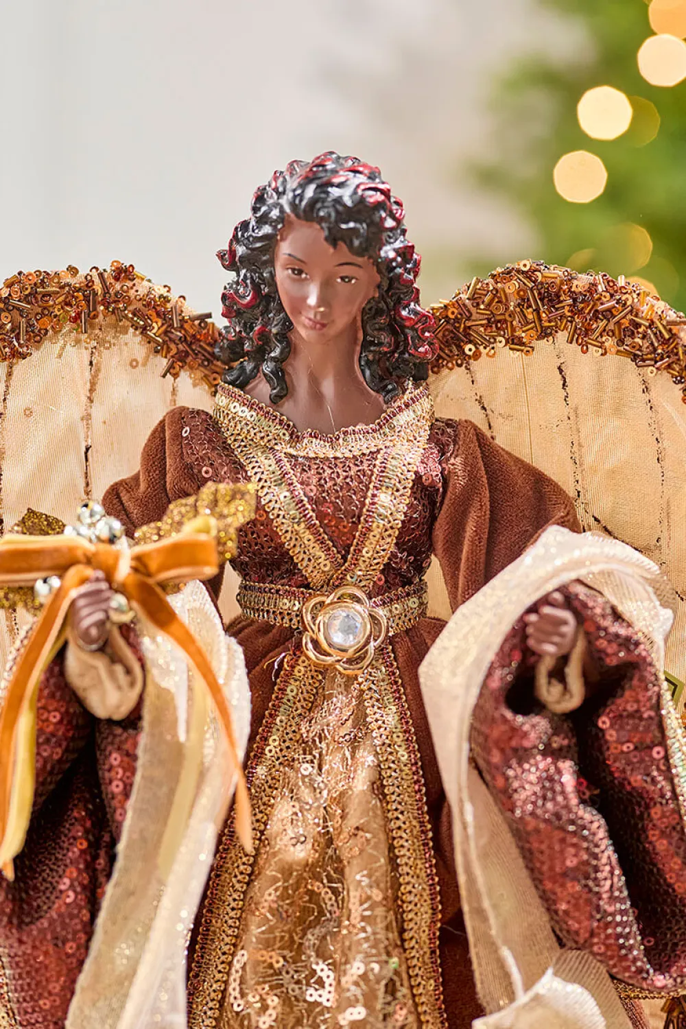 Decorator's Warehouse 16" Renaissance Black Angel Tree Top > Tree Toppers|Santas & Angels