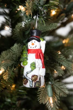 Decorator's Warehouse 3” Resin Birch Snowman Ornament > Sale|Christmas Sale