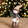 Decorator's Warehouse Resin Burlap Hat Snowman > Winter Woodland|Christmas Accents