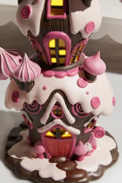 Decorator's Warehouse Resin Candy House with Led - Brown Pink > Santa'S Sweet Shoppe|Christmas Accents