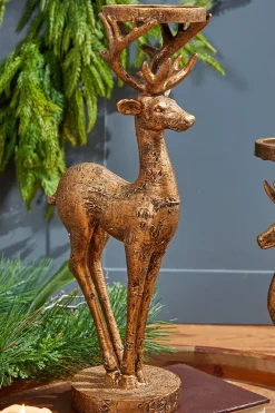 Decorator's Warehouse 16" Resin Deer Candle Holder > Winter Woodland|Christmas Decor