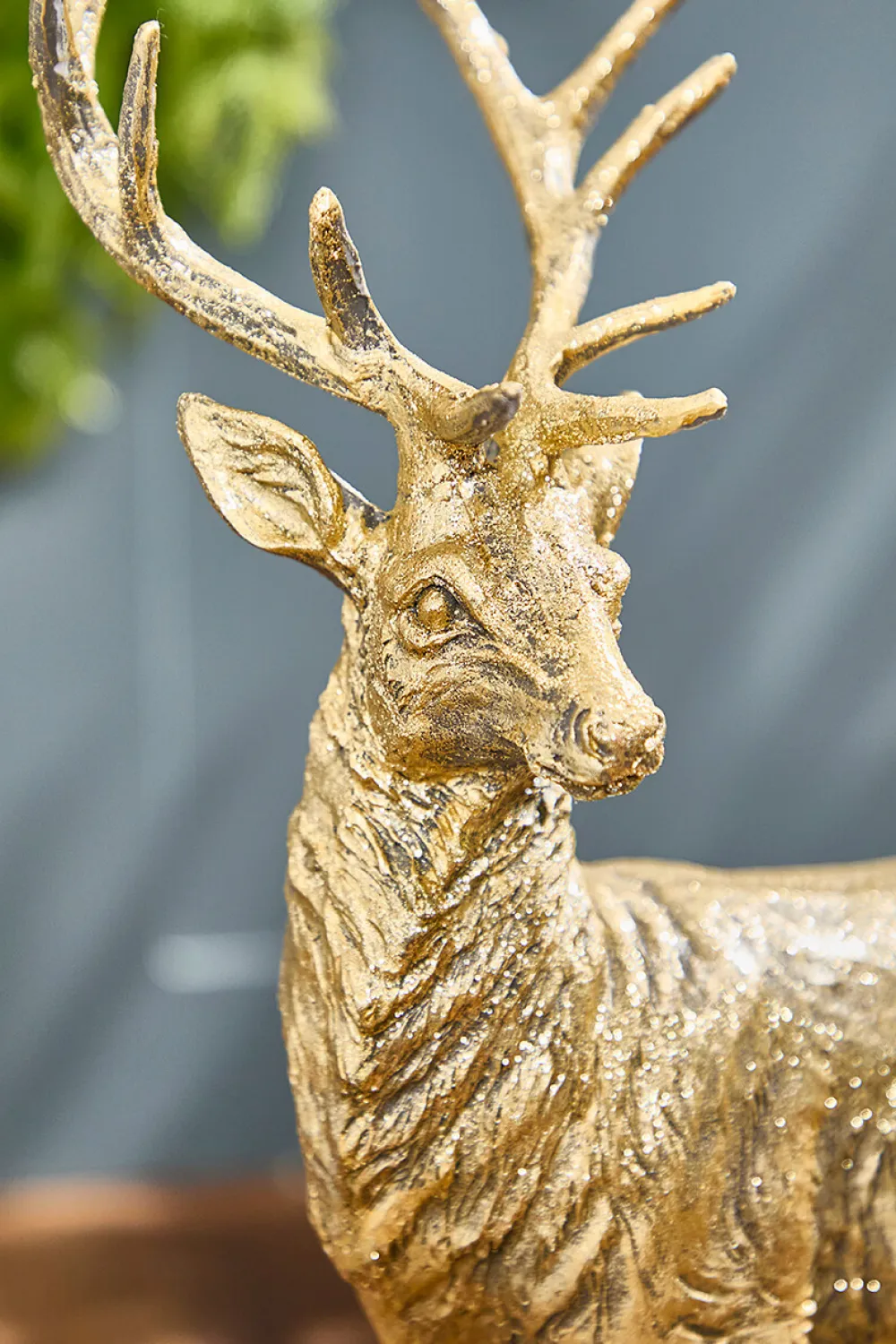 Decorator's Warehouse 18" Resin Glitter Standing Deer > Winter Woodland|Christmas Accents