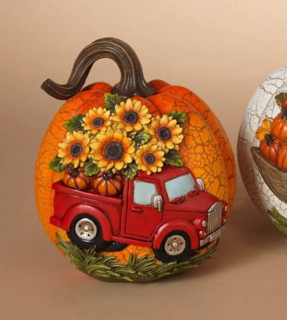 Decorator's Warehouse 8.8” Resin Harvest Pumpkin > Fall Decor|Fall Decor